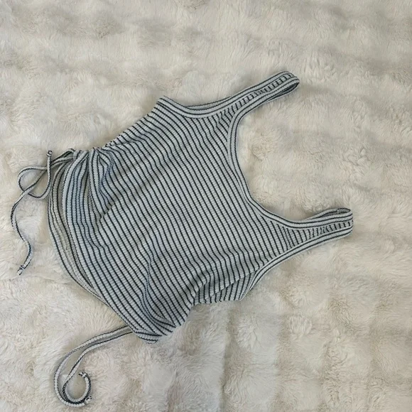 Primark Striped Drawstring Crop Top - Picture 2 of 6